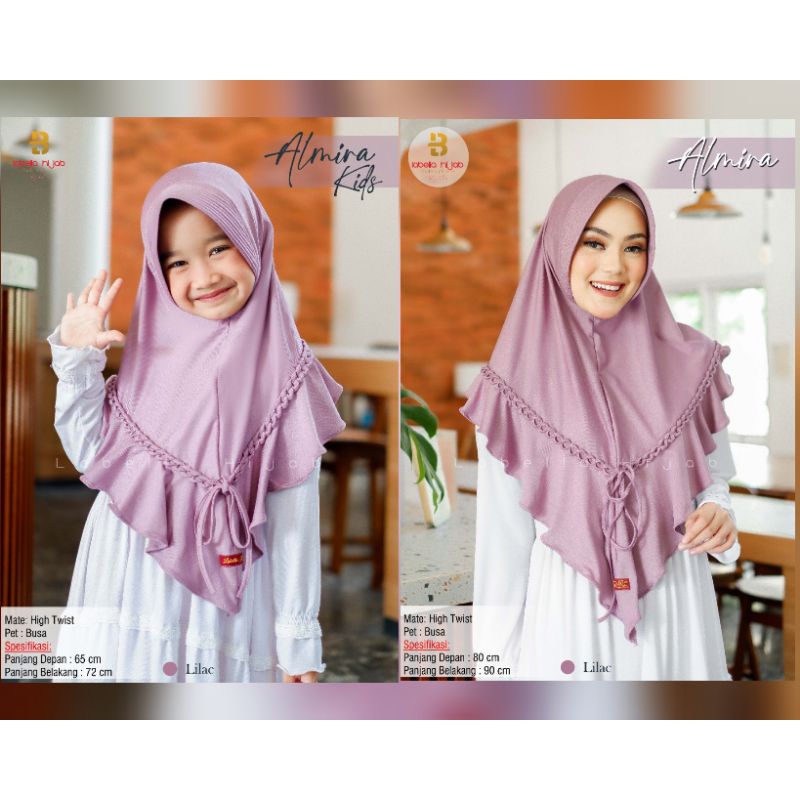 HIJAB INSTAN COUPLE - HIJAB INSTAN ALMIRA KIDS ORI LABELLA - JILBAB INSTAN ANAK -HIJAB ALMIRA - HIJA