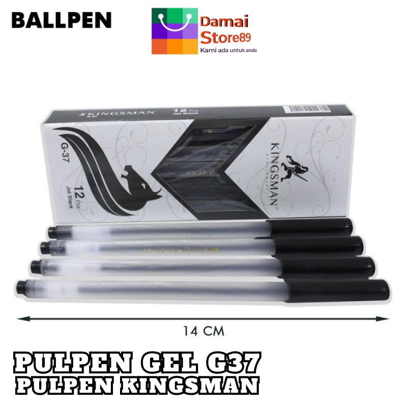 

[DM89] Kingsman - Ready stok 12pcs Pulpen hitam Kingsman G37