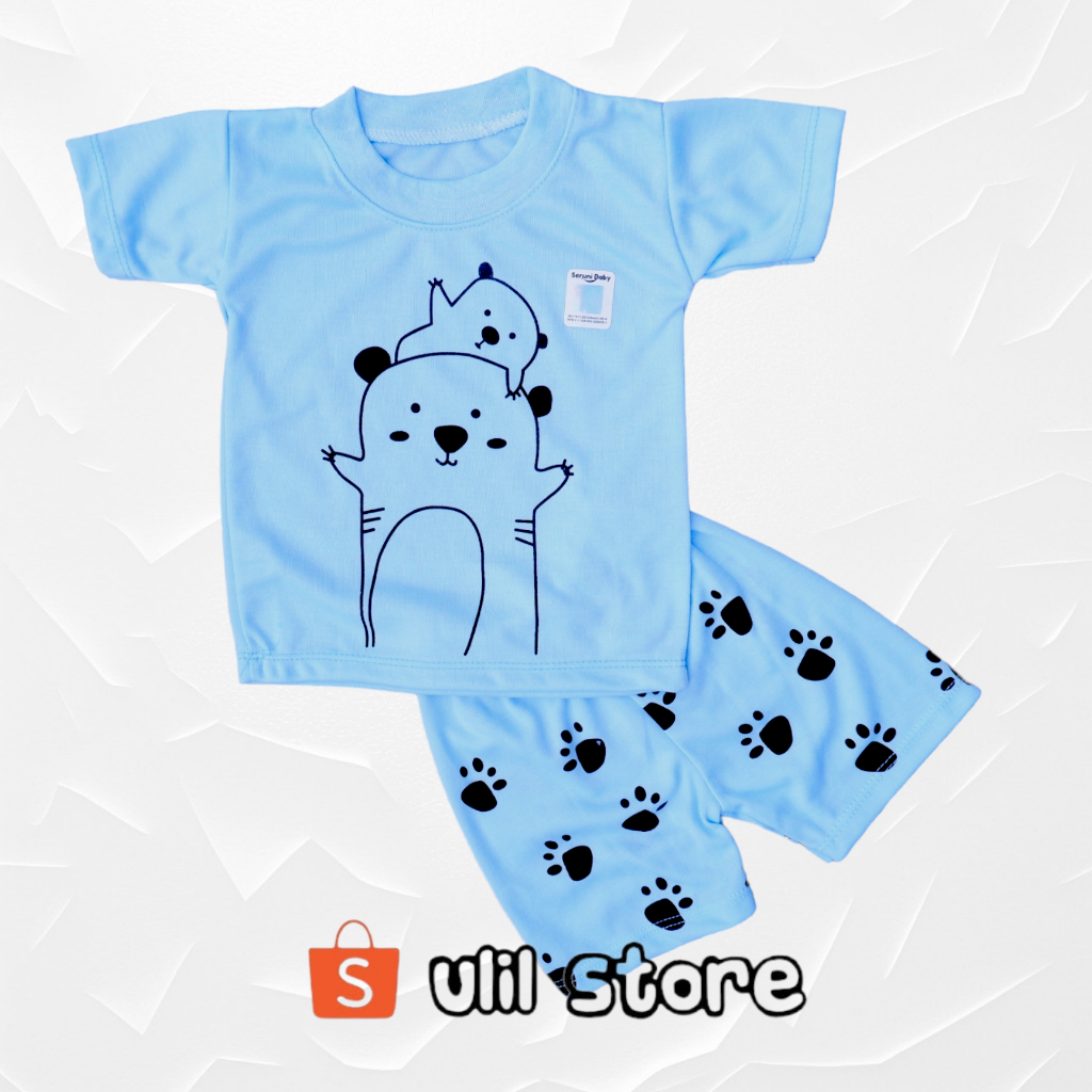 Set Setelan Baju Bayi Seruni Baby SNI Motif Panda