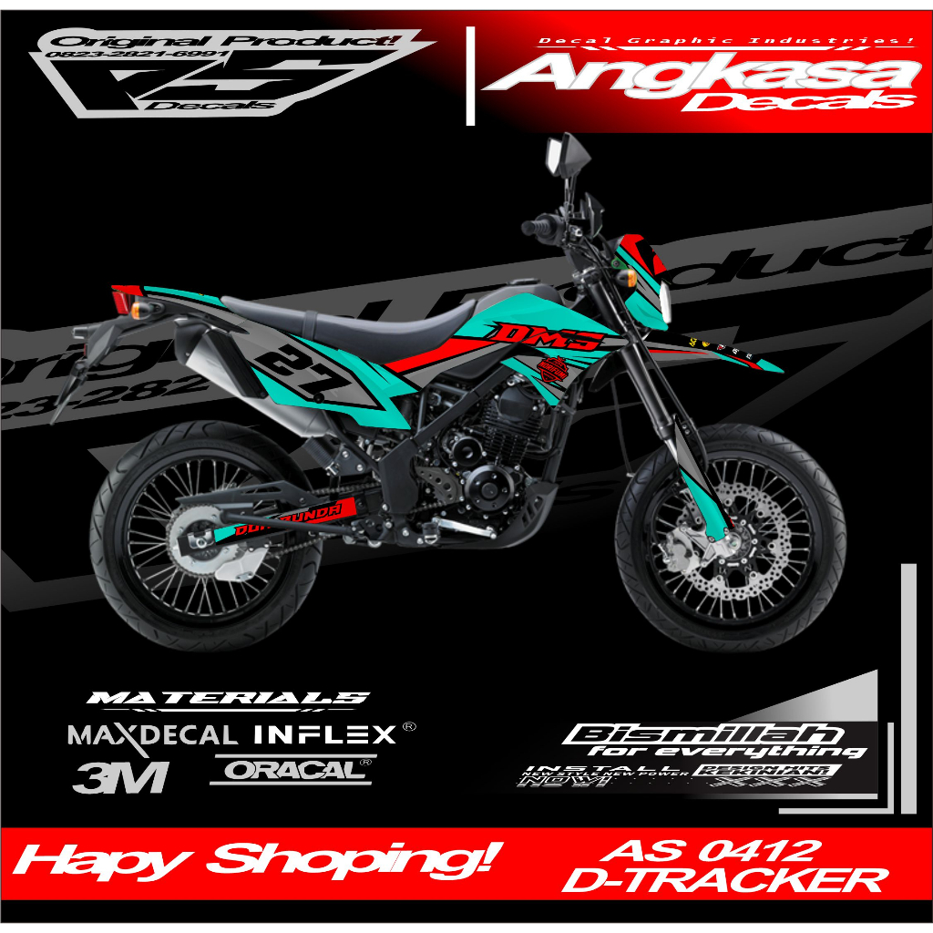 0412 DECALS STIKER FULLBODY CUSTOM MOTOR D-TRACKER// variasi custom list keren supermoto