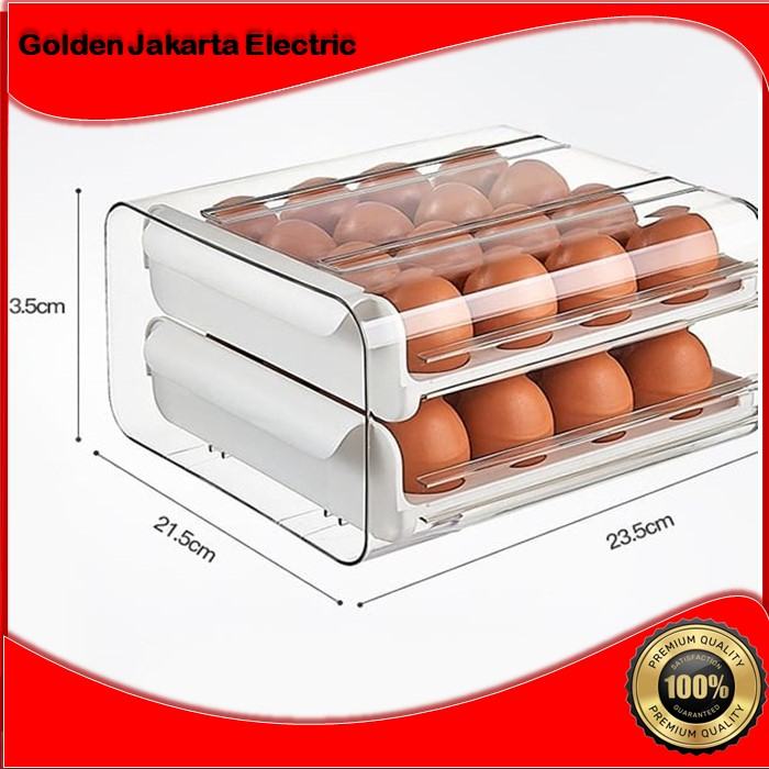 Tempat Penyimpanan Telur C31 Kotak Telur Rak Telur Egg Storage Box 2 Tingkat