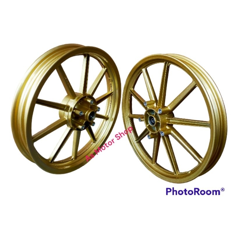 VELG RACING SET UKURAN 160 215 RING 17 MX KING PALANG 10 MODEL RCB READY WARNA GOLD DAN PUTIH
