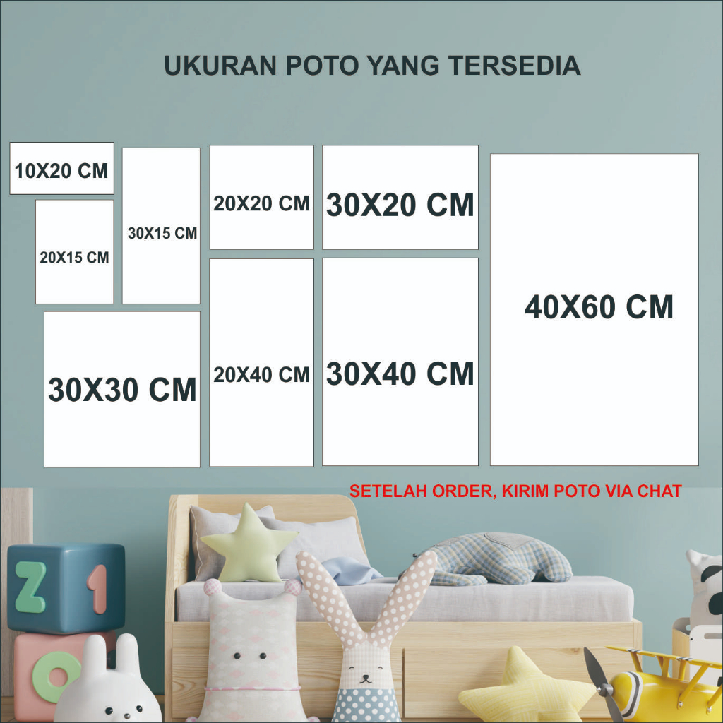 Promo!!Dekorasi Dinding / Hiasan Dinding Poster Kayu Cetak Foto Custom IDE-363