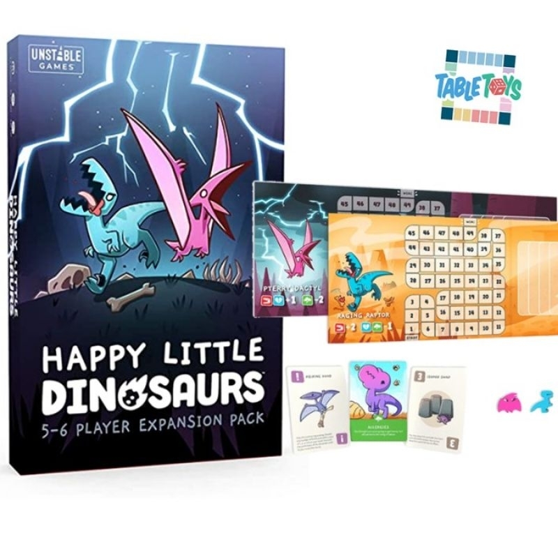 happy little dinosaurs 5-6 players expansion pack - board game - cards game