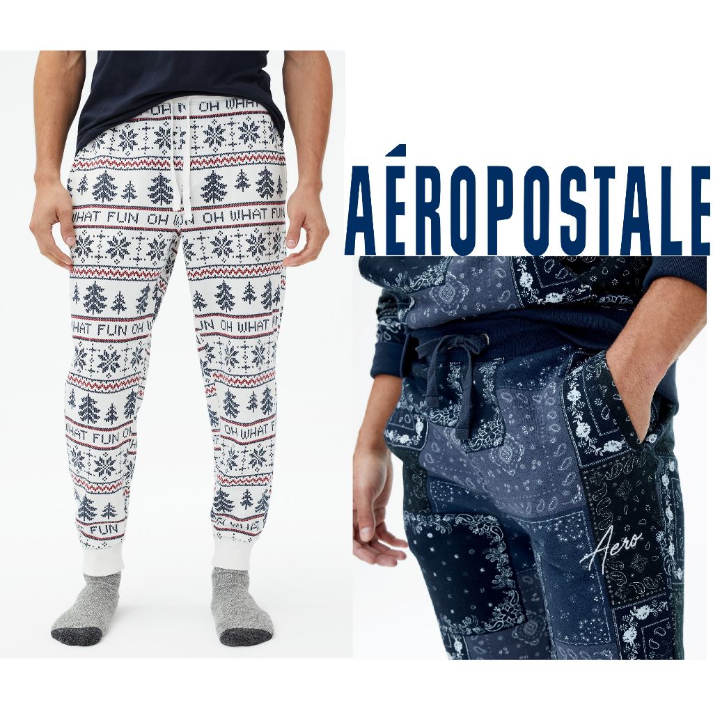 AEROPOSTALE Men Joggers Sweatpants Pria Piyama Pajamas High Quality Fleece Original Cotton Celana Tidur