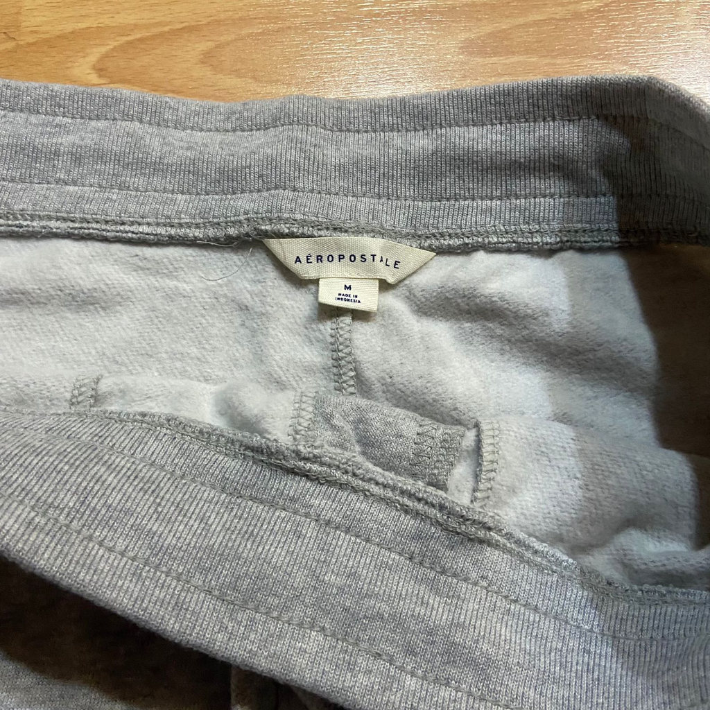 AEROPOSTALE Men Joggers Sweatpants Pria High Quality Fleece Original Cotton Grey Striped Hype