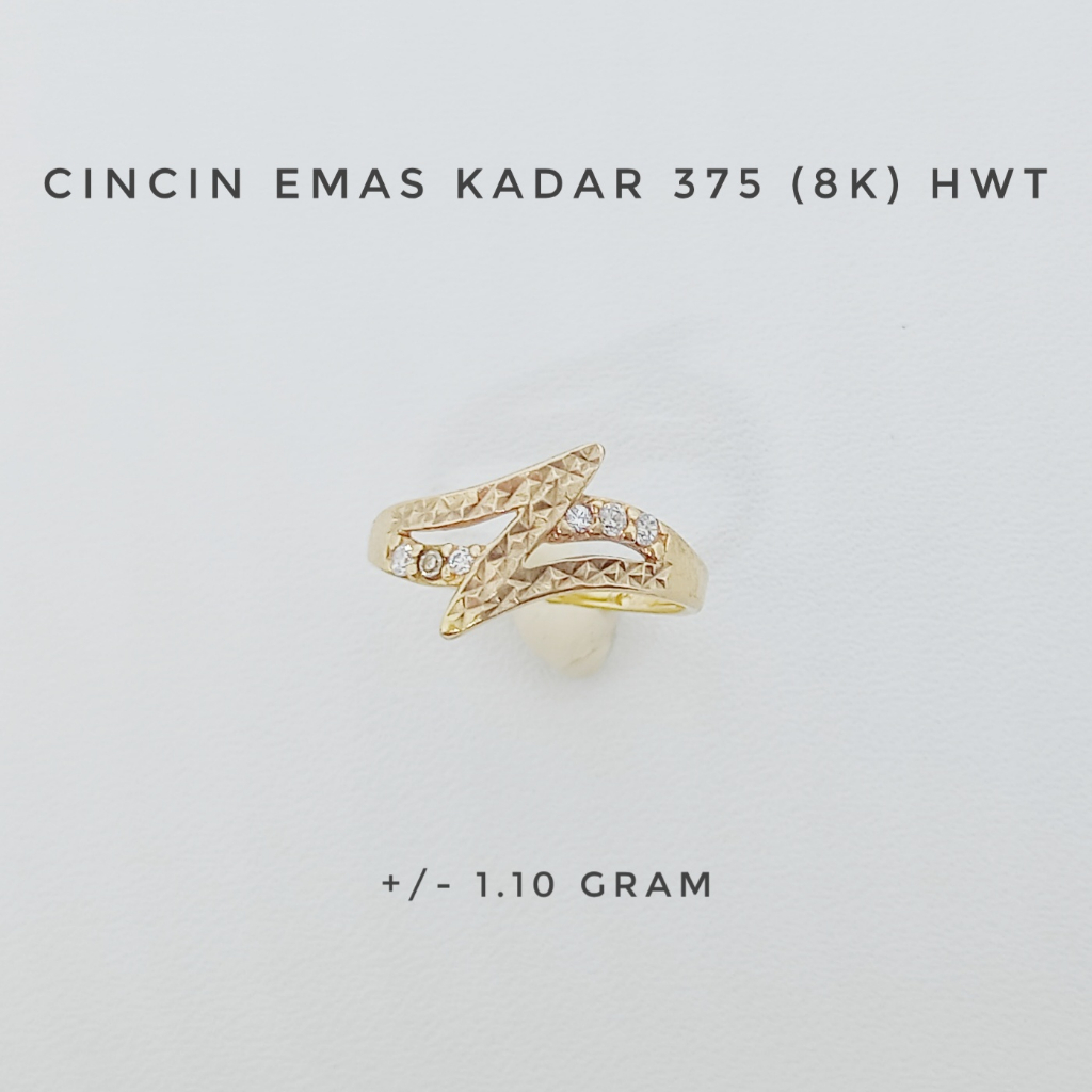 Cincin Emas HWT Kadar 375 (8K) Estimasi Berat 1.10 Gram