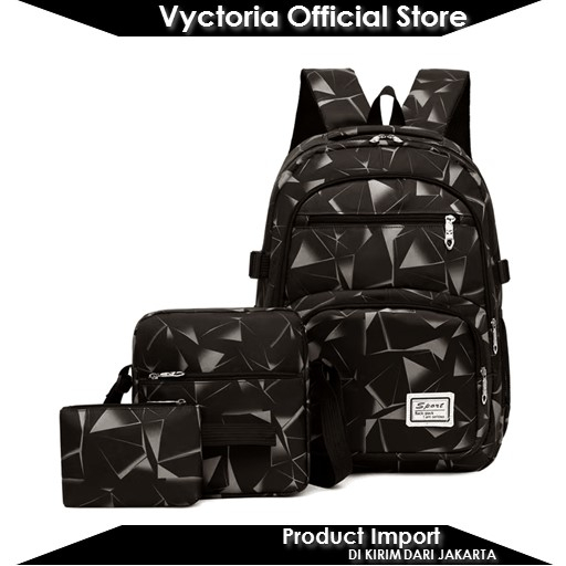 (COD) Vyctoria VOS1996 Tas Ransel Fashion Wanita Cantik 3in1 Import Promo JTF1996 1996