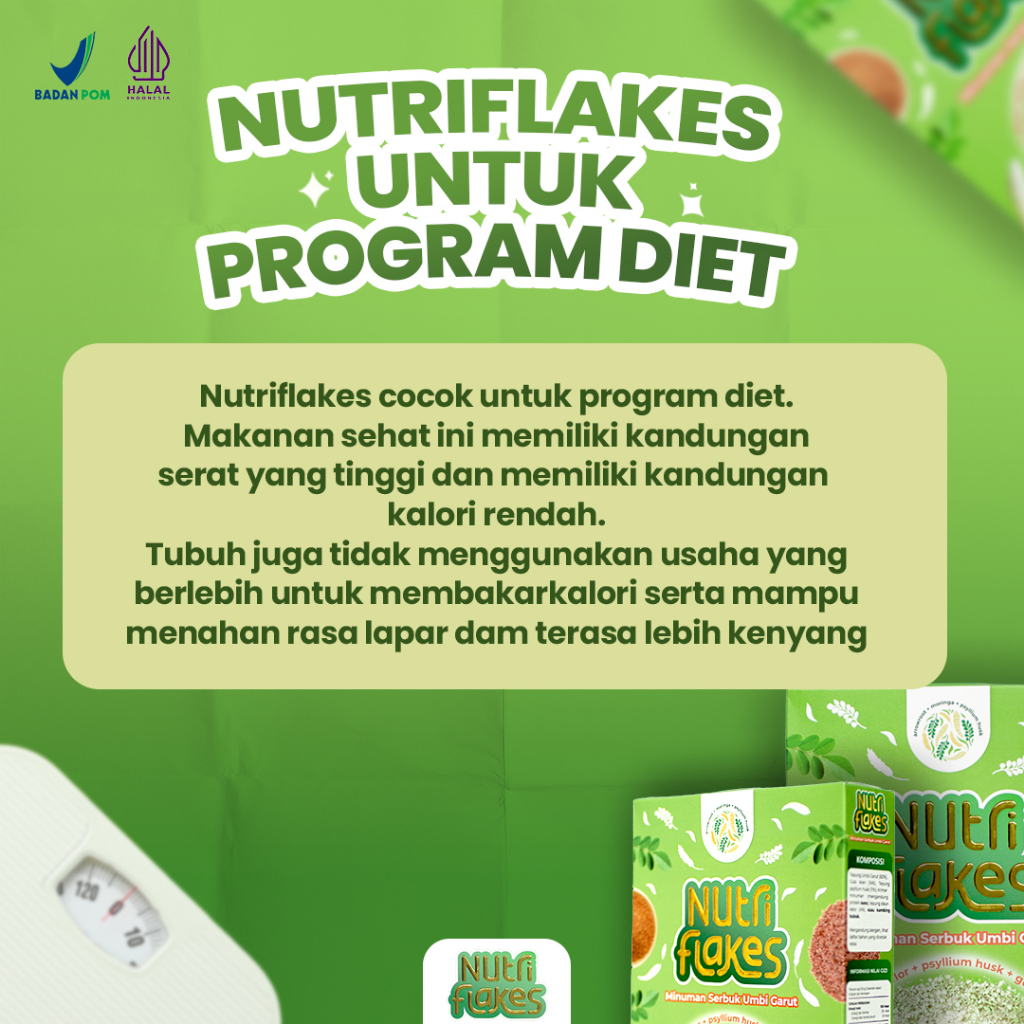 NUTRIFLAKES 100% ORIGINAL OFFICIAL | Sereal Umbi Garut Asam Lambung Bisa Untuk Diet Sehat Secara Alami NUTRIFLAKES