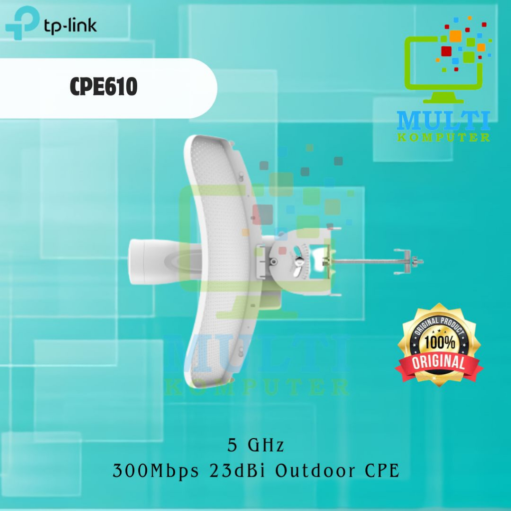 TP-LINK CPE610 5GHz 300Mbps 23dBi Outdoor CPE - TP LINK CPE 610 PUTIH