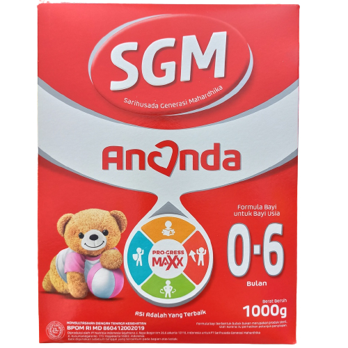 

SGM Ananda 1 / 2 0-6 Bulan/6-12 Bulan Formula Bayi Bubuk 1000 gr