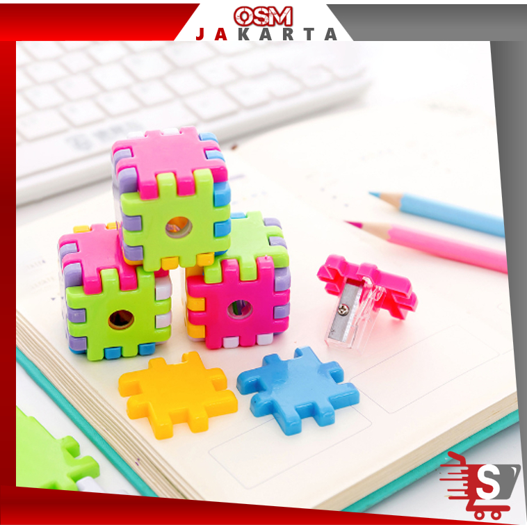 

OSM JKT S5744 Peraut Pensil Putar Rautan Pensil Karakter Puzzle / Rautan Pensil Mini Bentuk Puzzle / Serutan Pensil Model Puzzle