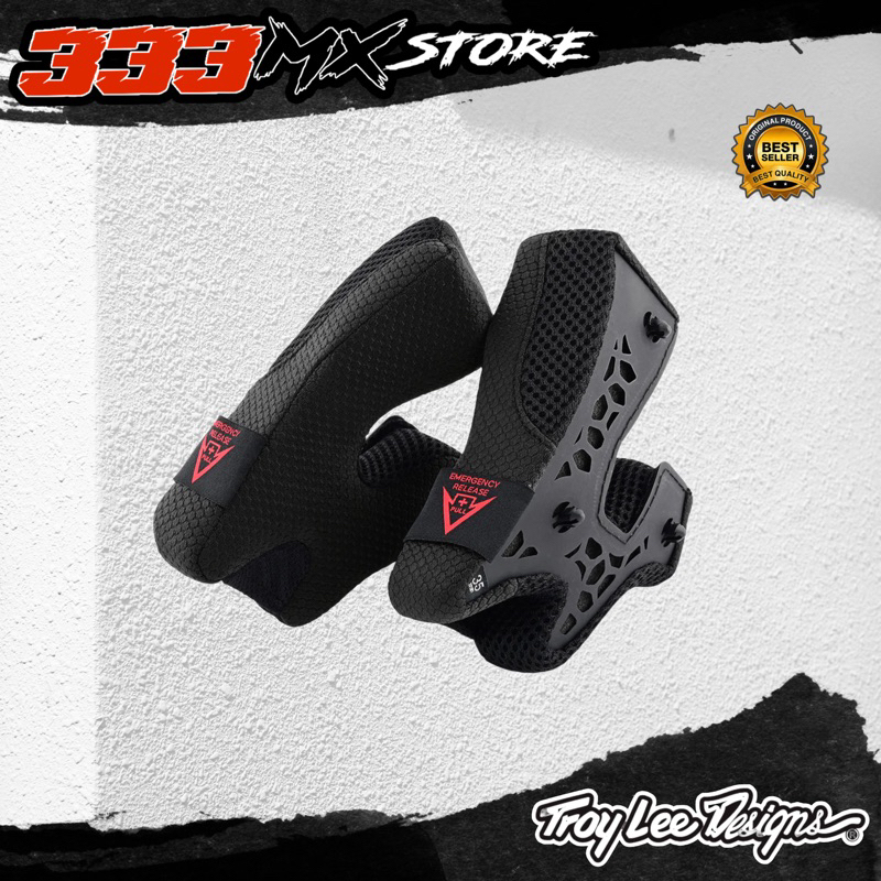 BUSA HELM TLD SE5 COMPOSITE CHEEK PAD SET TLD SE5 SOLID BLACK 35MM - M