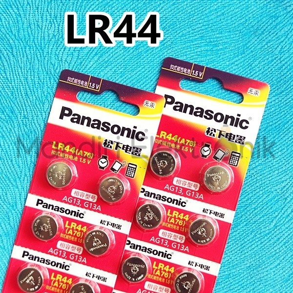 Baterai Panasonic LR44 AG13 A76 G13A Batre Kancing LR 44 Original Baterai Jam Kalkulator 1.5V