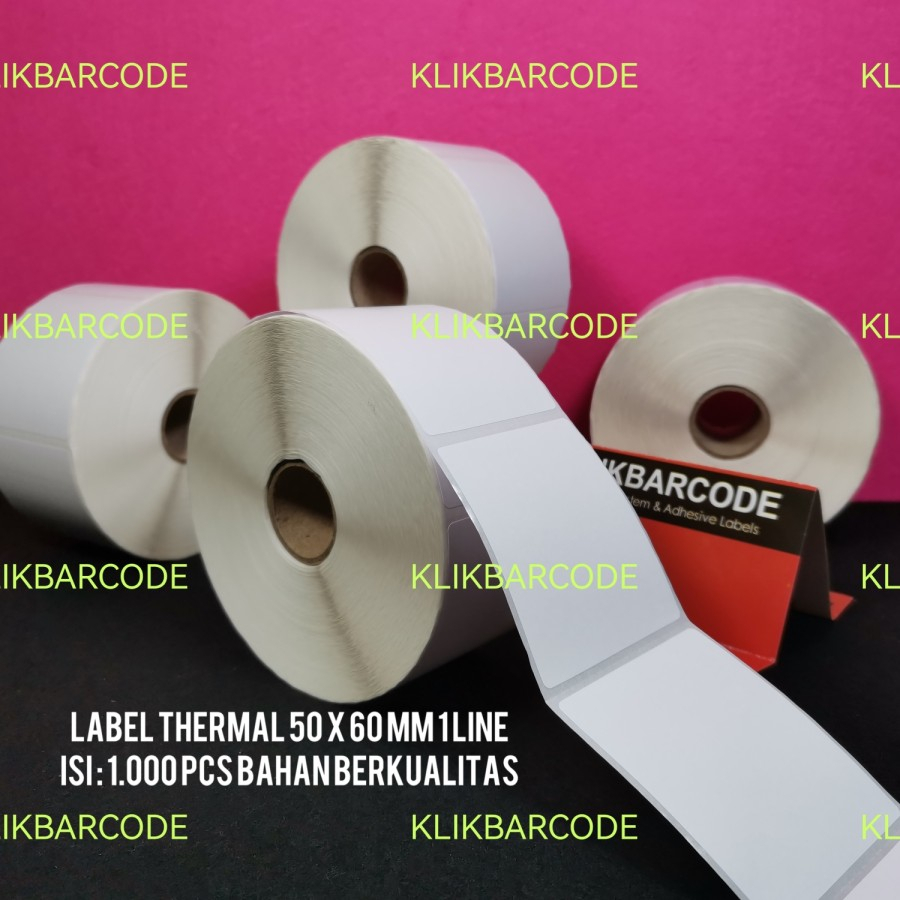 

Thermal Label 50x60 mm Putih 1 Line( 1000 pcs ) 5x6 cm Etiket Barcode