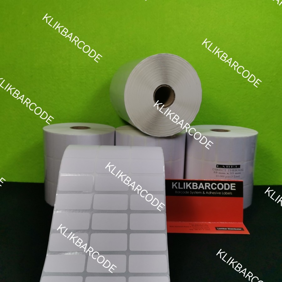 

LABEL STICKER THERMAL 3 BARIS 33X15MM 33 X 15 MM - @10.000 pcs