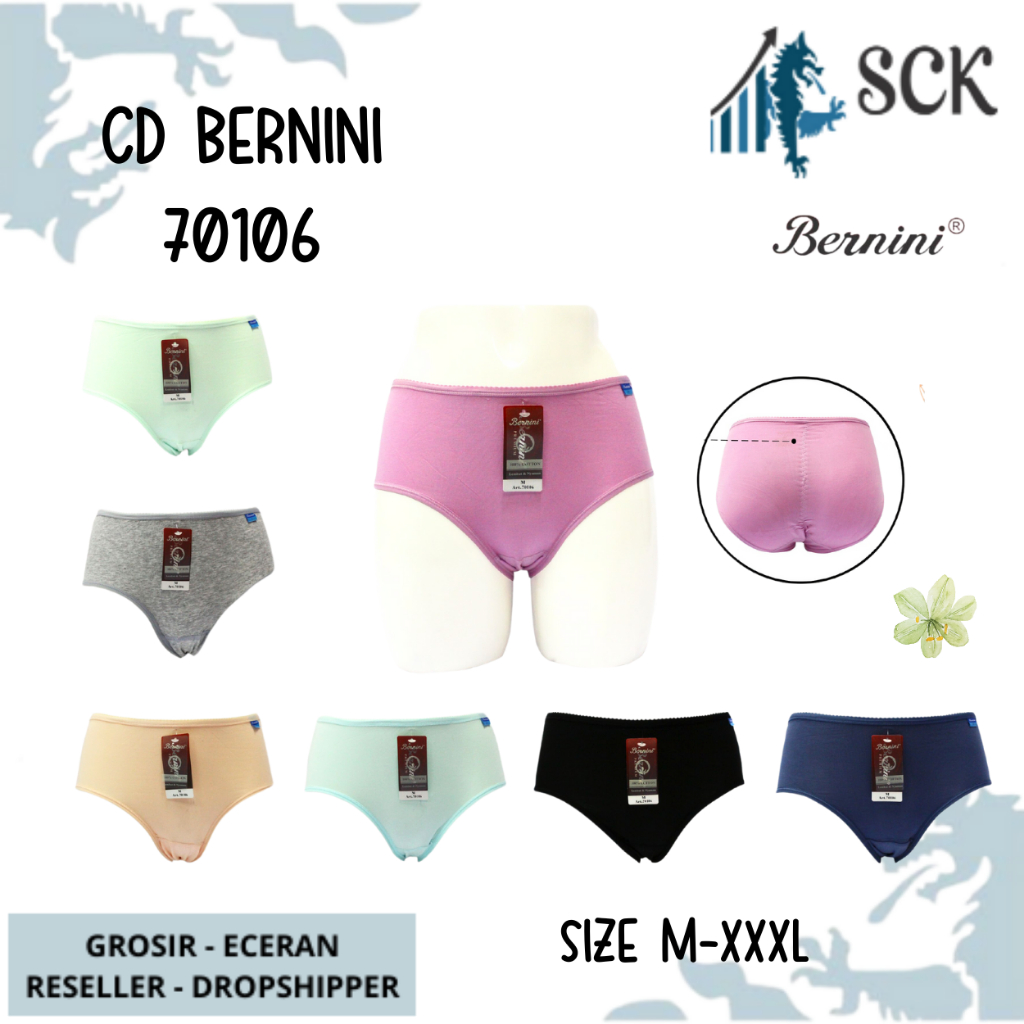 CD Wanita BERNINI 70106 Bahan Katun / Pakaian Dalam Wanita Seamless Halus Maxi - sckmenwear GROSIR