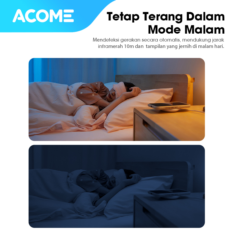 ACOME Indoor Smart Camera CCTV APC01 WiFi Camera Audio FULL HD 1296P 3MP Kamera No Blind Spot 2 Arah Original - Garansi Resmi 1 tahun