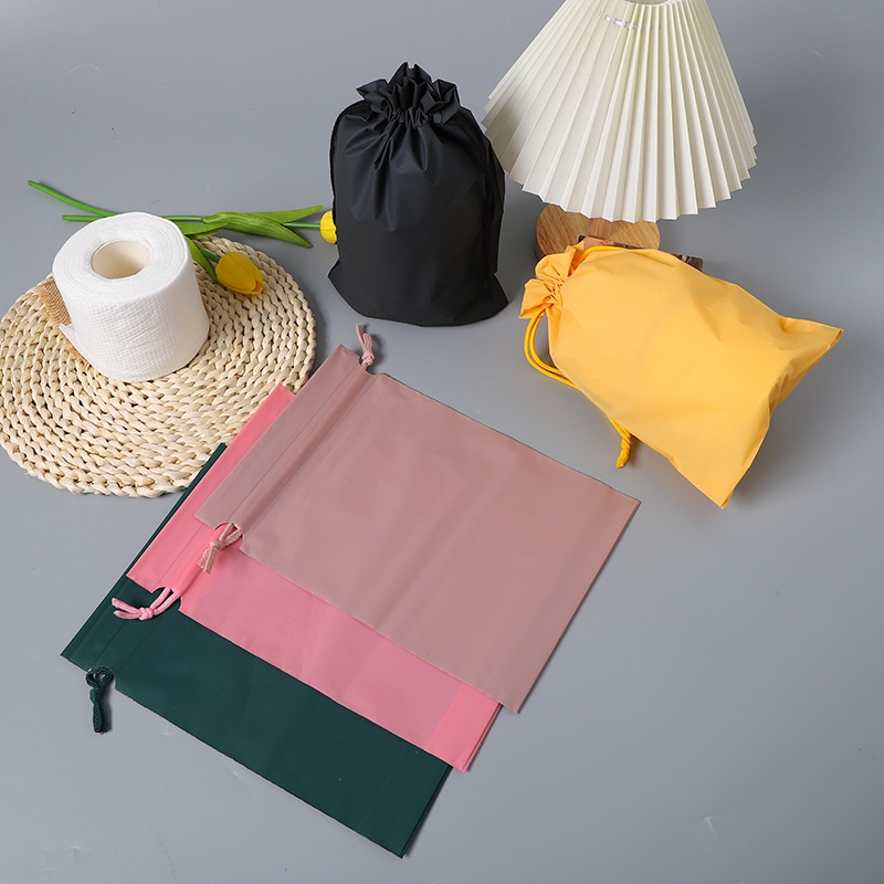 SS Premium Drawstring Pouch Bag Tas Serut Packaging Makeup Kantong Travel Warna Pastel Sebaguna Bahan Tebal Organizer Bag Anti Air Tempat Penyimpanan Pakaian Make Up Pouch Serut Murah