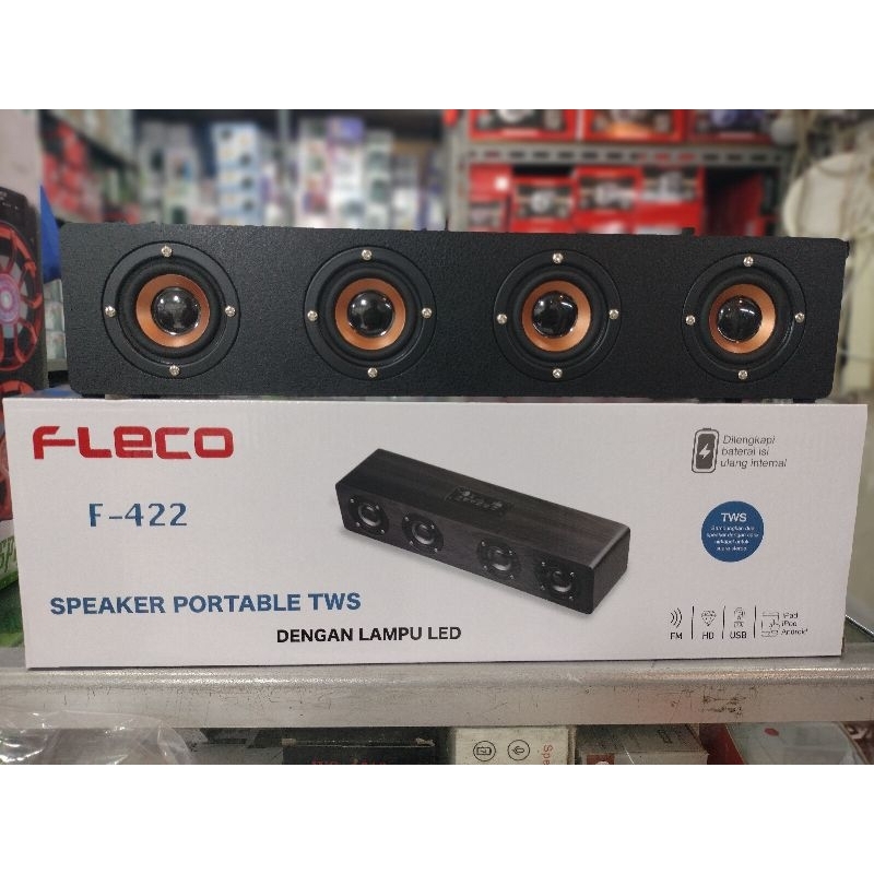 Speaker Fleco F-422 Portable Tws Bluetooth Karaoke Bisa mikrofon