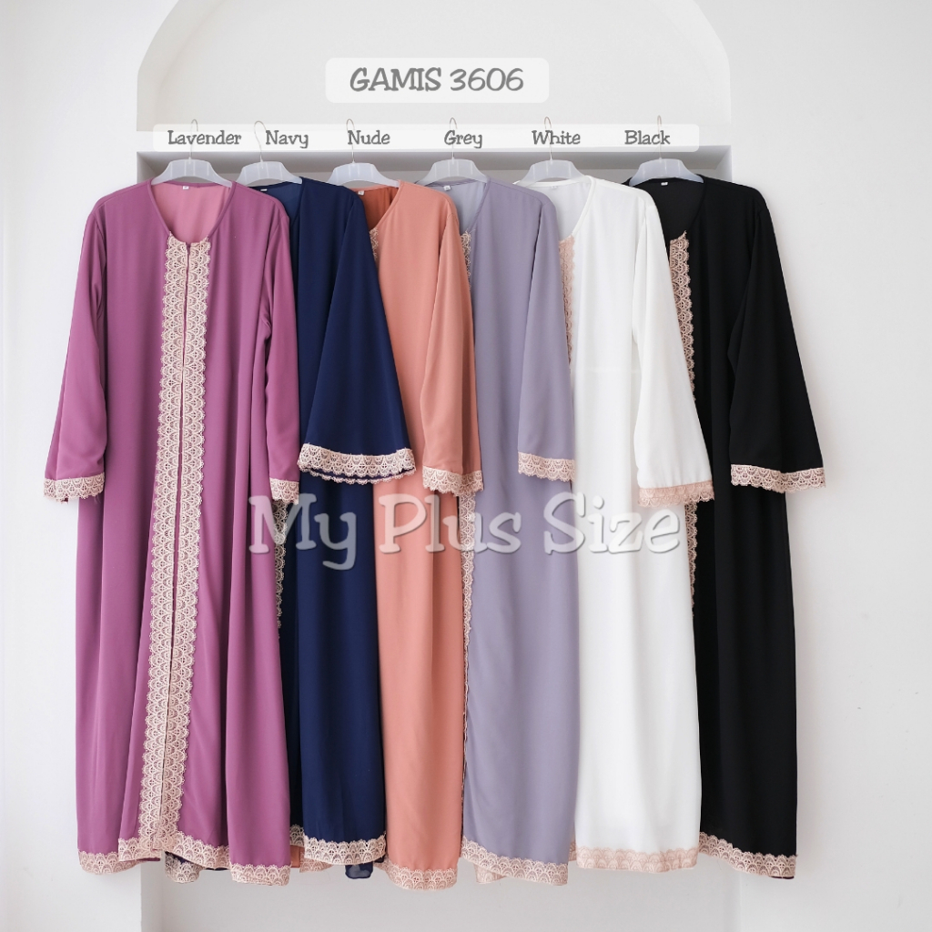 Gamis Abaya Ceruty Jumbo 3606, Ld 130 &amp; 144 cm