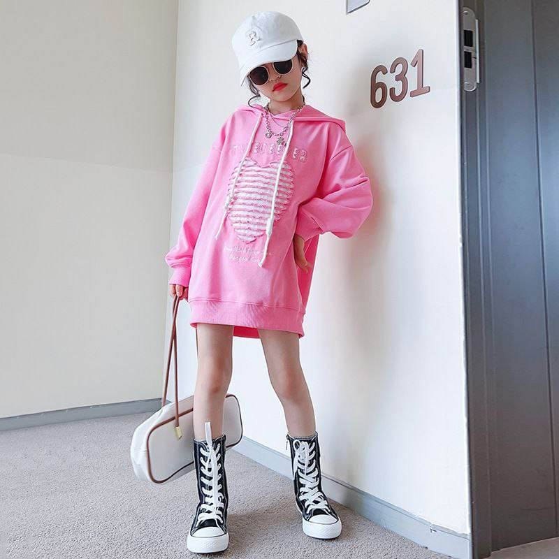 Dress Anak Perempuan Hoodie Casual Loves