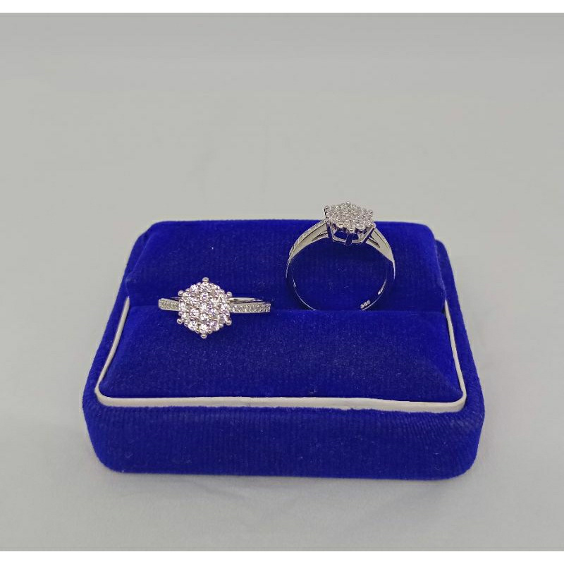 cincin cor bulat di*r mp+mata samping/perak asli silver 925 lapis emas/perhiasan fashion wanita terbaru