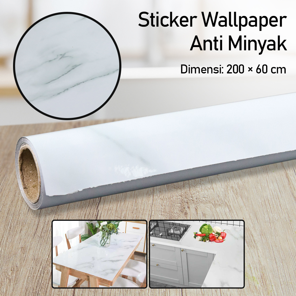 Sticker Wallpaper Meja Dinding Dapur Anti Minyak 200x60cm DICOR WGFYT4B Stiker Meja Dapur Tempat Cuc