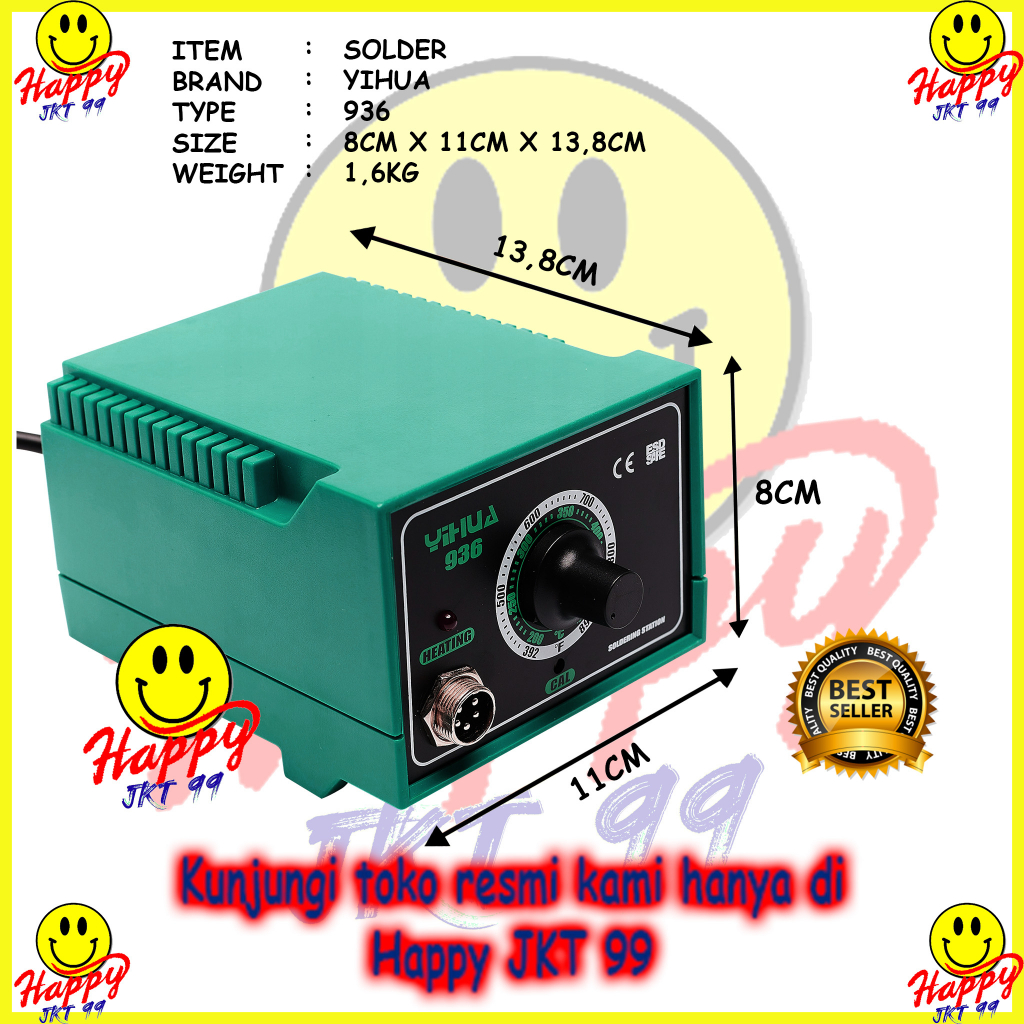 [ HAPPY JKT 99 ] SOLDER STATION YIHUA 936 ORIGINAL YIHUA936 STATION SOLDERING ORIGINAL