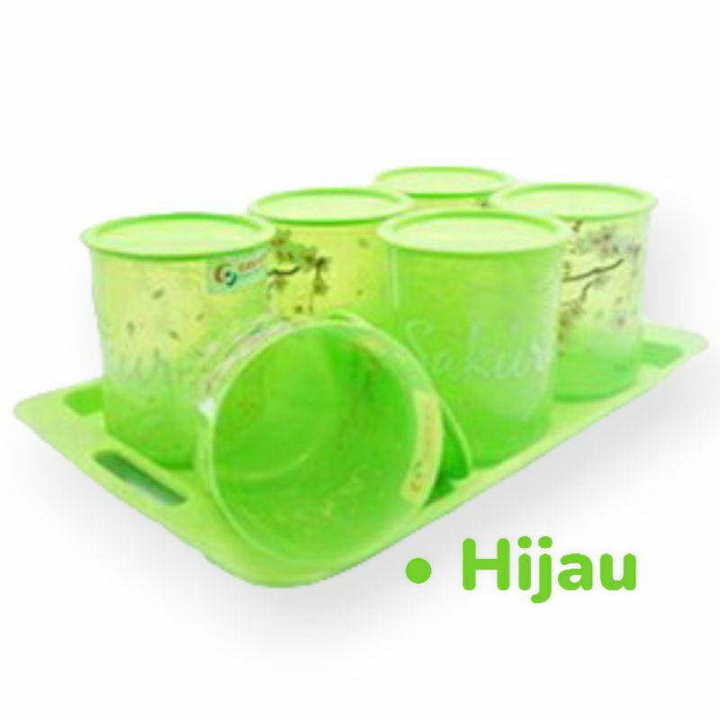 Biggy Toples Lebaran Sakura Tray Isi 6pcs Toples Nampan Set Plastik