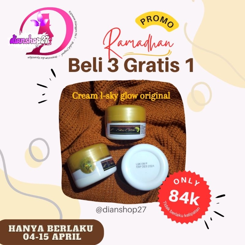 Promo Ramadhan ll (3pot gratis 1pot) cream l-sky glow / linsky ori
