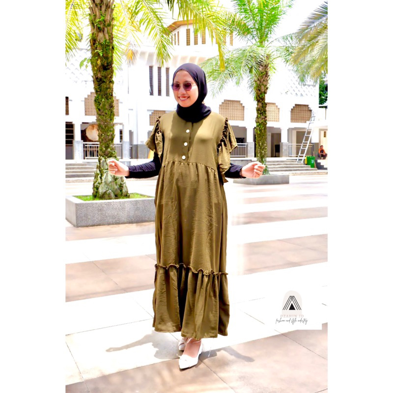 Gamis Cringkel Terbaru || Gamis Overall Crinkel Air flow || Gamis Kekinian || Gamis Murah || Gamis Nagita ||