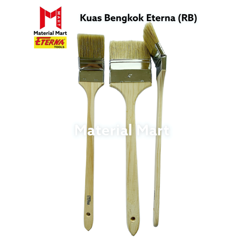 Kuas Cat Bengkok Eterna | Kuas Bengkok RB | Kuas Pembersih Mesin Panjang | Material Mart