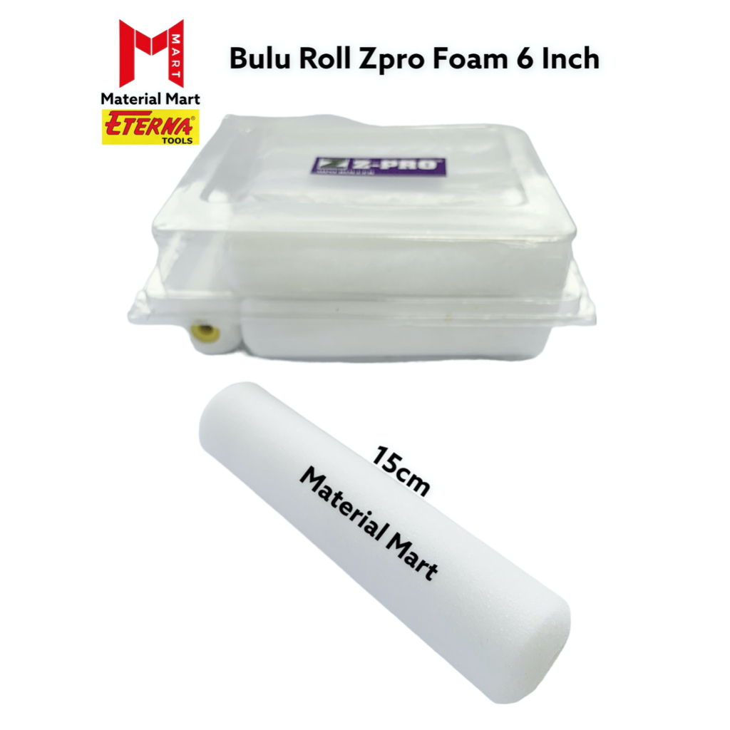 Bulu Roll Kapal Zpro Foam Busa 6 Inch | Refill Kuas Kapal Z Pro Busa 6&quot; | Material Mart