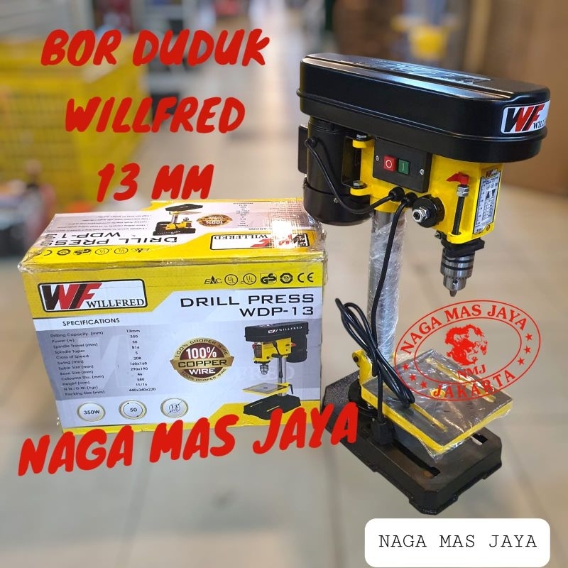 MESIN BOR DUDUK 13MM WILLFRED / BOR DUDUK WILLFRED 13 MM / DRILL PRESS BOR DUDUK WDP-13 WILLFRED