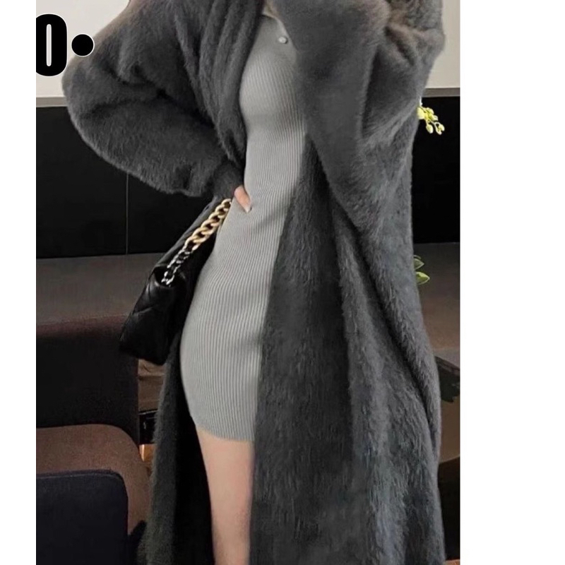 [ Premium Series ] Faux Fur Long Cardigan Import Premium ( Cardigan Panjang Bulu )