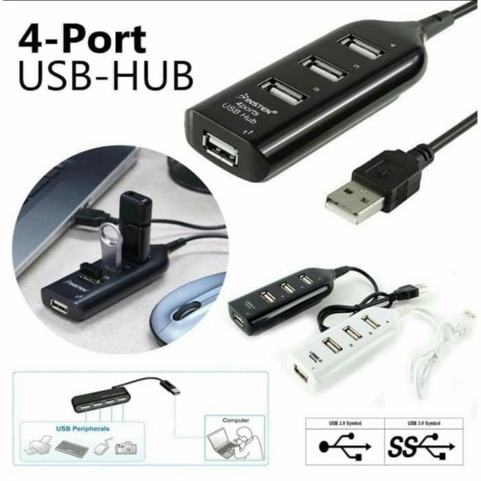 USB Hub 4 Port Kabel USB 4 IN 1 TERMINAL USB PORT 2.0 Cable Aksesoris Komputer Laptop Cabang Flashdisk FD