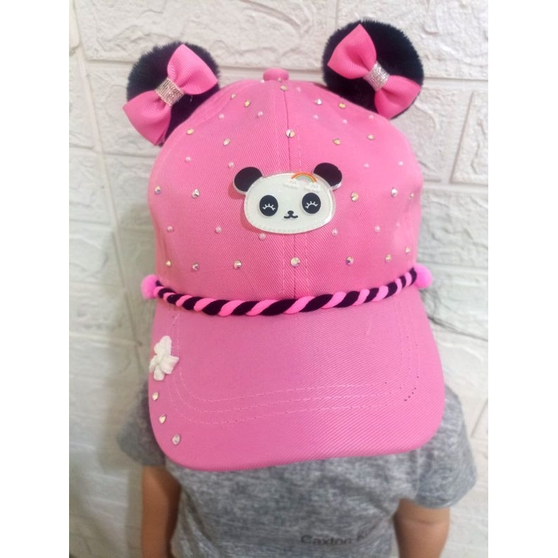 topi fashion anak pompom