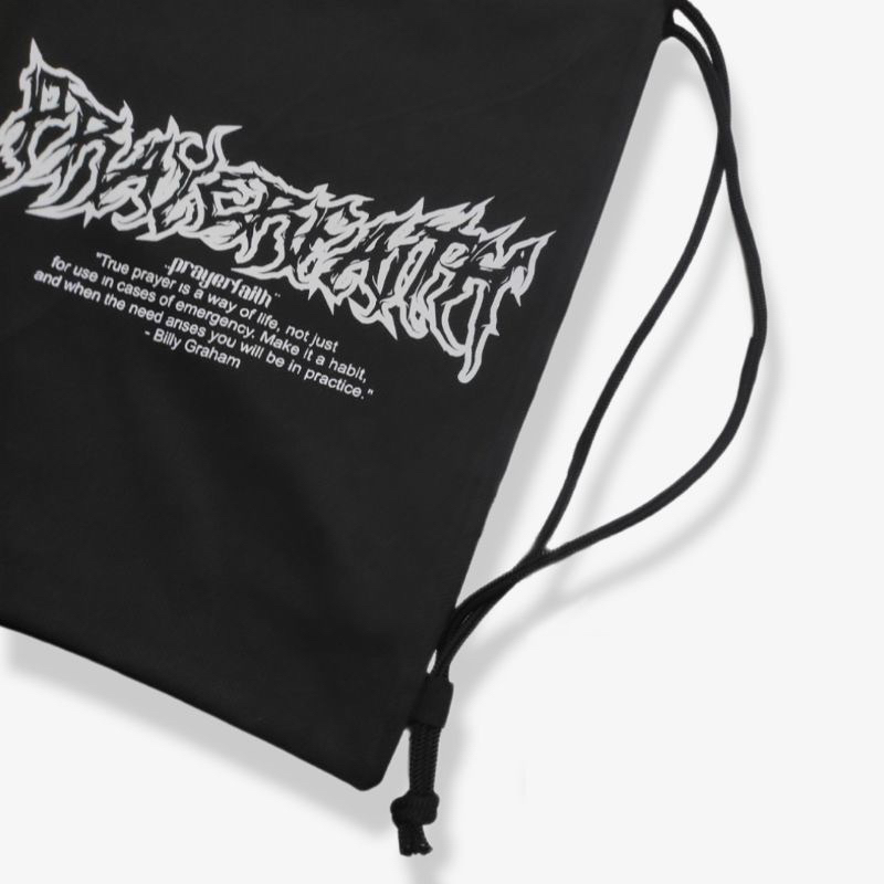 Rofad Store - Tas Serut Metal Hitam Waterproof - Tas Sekolah Murah - Totebag kanvas - Tas Serbaguna Unisex