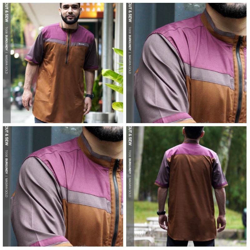 SAMASE Kurta Lengan Pendek Resleting T-008