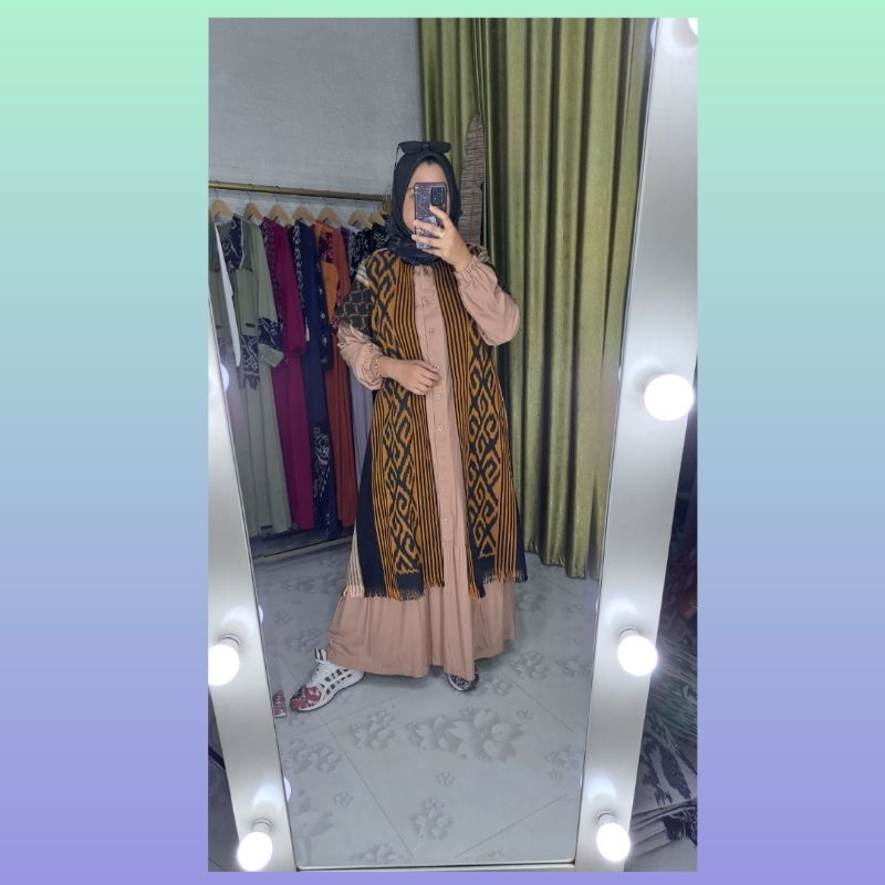 (ready stock) JEENA RAYA SERIES TENUN MIX RAYON TWILL PREMIUM - gamis tenun- dress wanita-dress etni