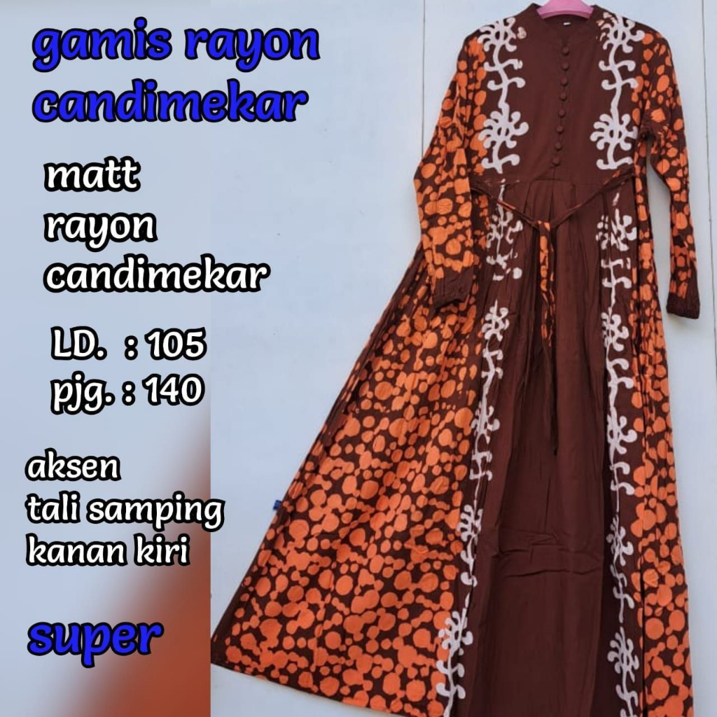 "READY STOK, SIAP KIRIM" GAMIS RAYON CANDI MEKAR #RCM SIZE " L " | MUTIARA | TWILL ORI | REALPICT