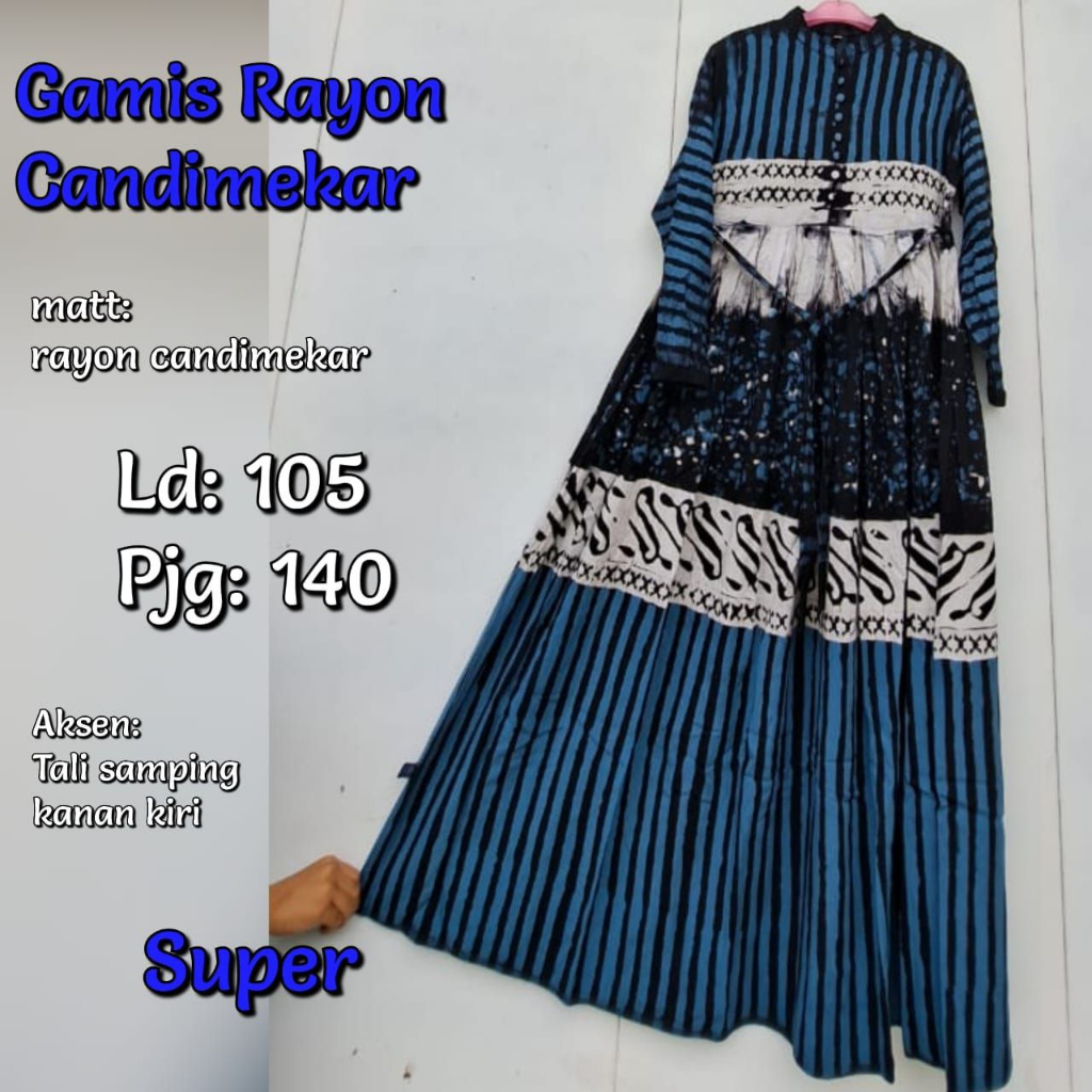 "READY STOK, SIAP KIRIM" GAMIS RAYON CANDI MEKAR #RCM SIZE " L " | MUTIARA | TWILL ORI | REALPICT