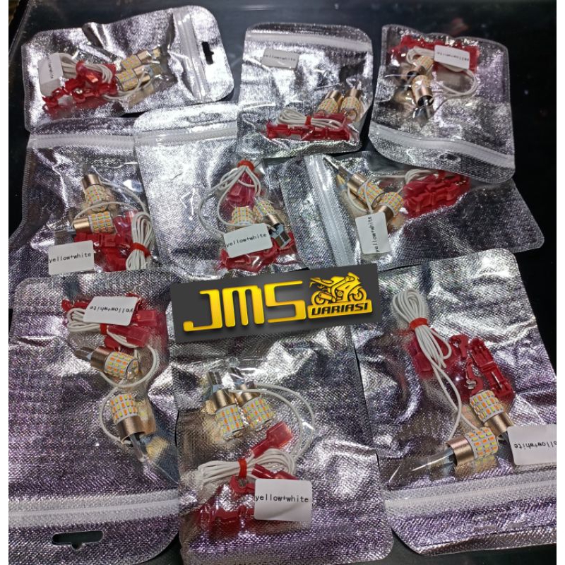 lampu bohlam sen plus senja model luminos warna putih/merah/biru/ice blue/ungu plus sen kuning 2warna universal nmax aerox pcx150/160 beat esp beat deluxe vario125/150/16p adv150/160 Scoopy genio ninja 250 xeon miom3 mio soul gt lexi fazzio