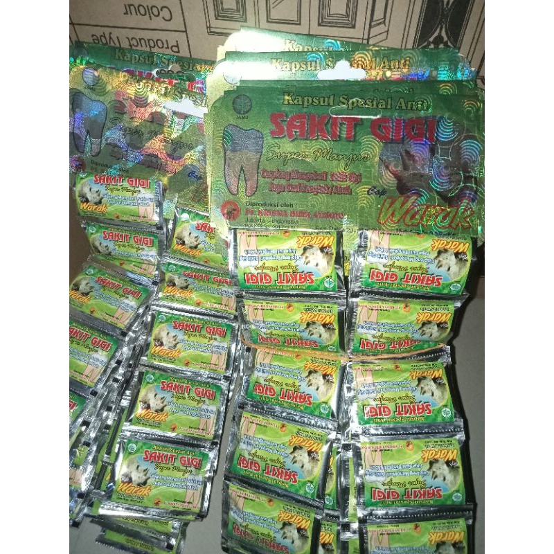 Paket 100 Hanger Kapsul Sakit Gigi Cap Warak Original