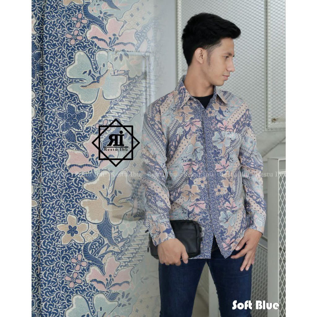 Kemeja Batik Pria Lengan Panjang Bahan Katun Premium Motif Laras Nevy Kekinian Cocok Untuk Kantoran Kondangan Dan Acara Besar Lainnya