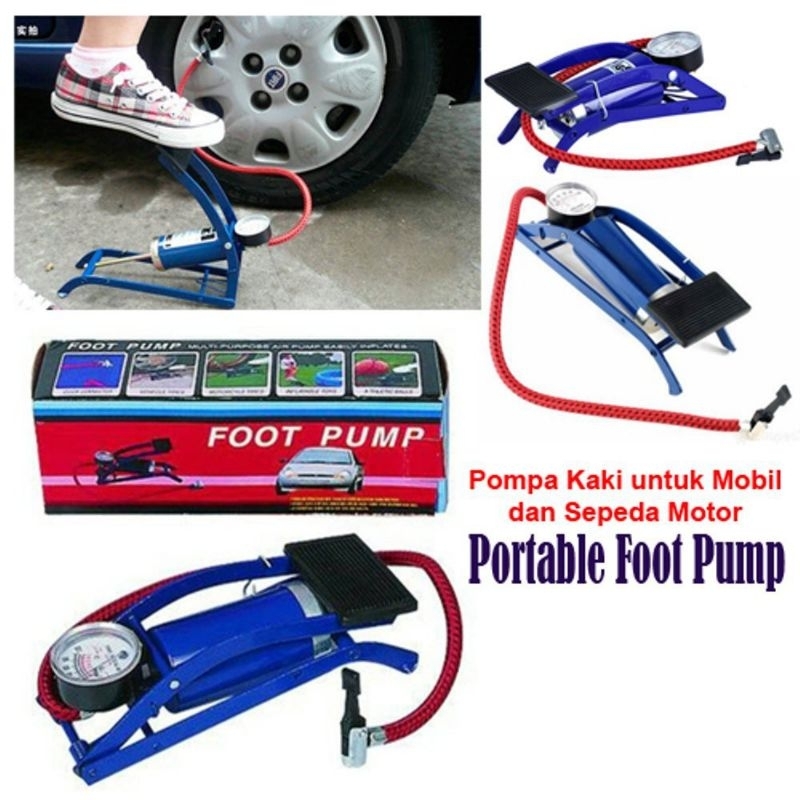 Pompa Injak Kaki Mini Mobil Motor / Foot Pump Multipurpose Ezzy