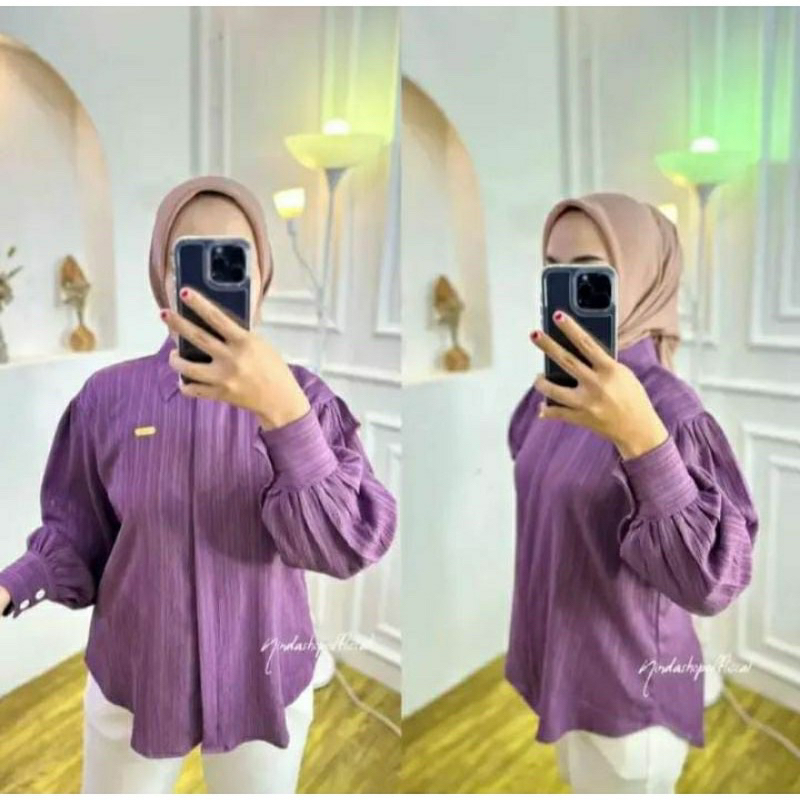 KEMEJA LENGAN BALON LADY CRUSH || BLOUSE KEMEJA BABY CRUSH LENGAN PUFFY