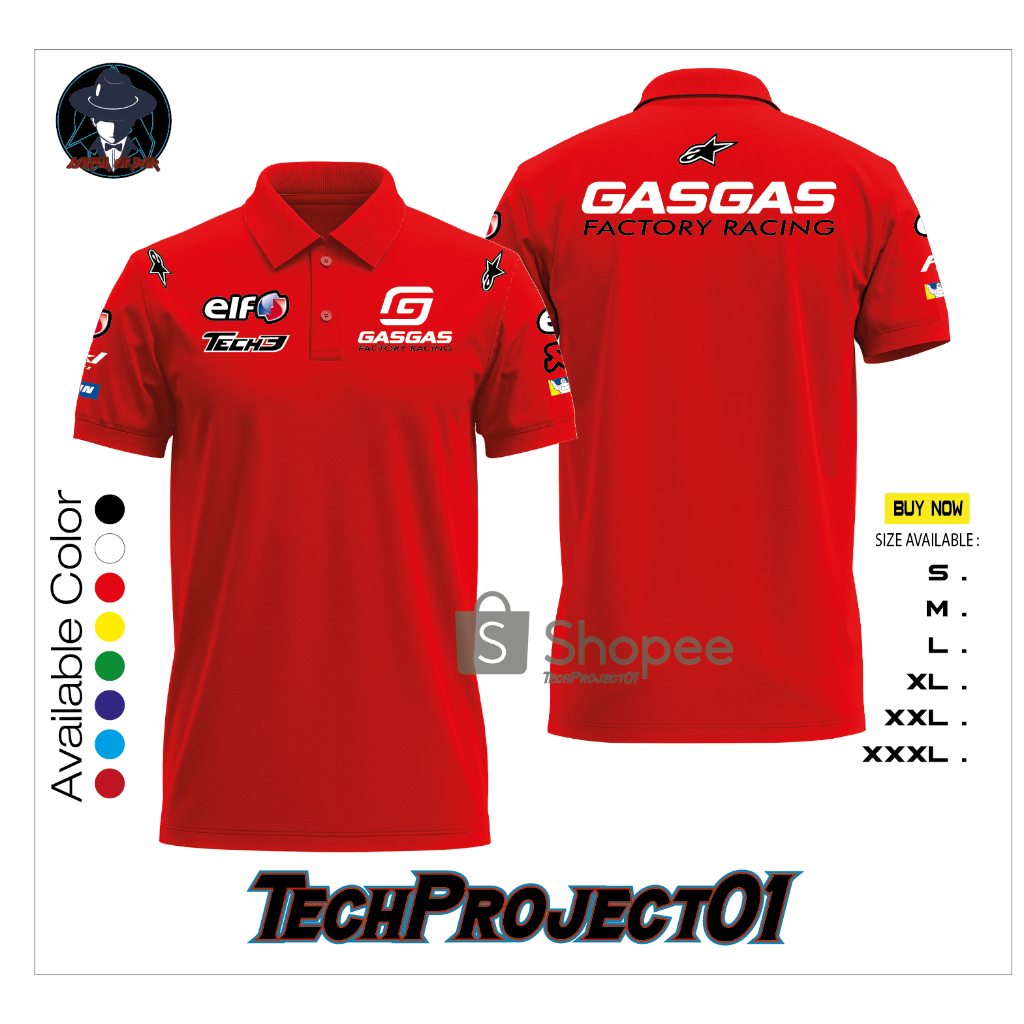 New Polo Shirt Polo GasGas Factory Racing Team Tech3 Racing MotoGP 2023 Best Quality