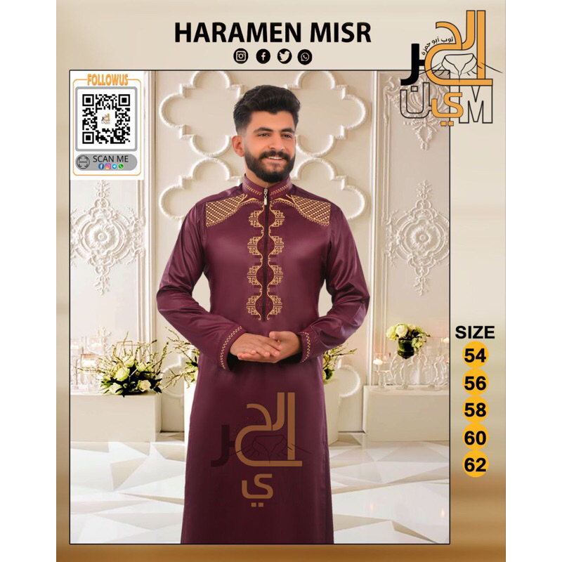 GAMIS PRIA JUBAH AL-HARAMAIN MESIR TERBARU